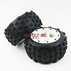 White wheel 24mm hex Off Road Knobby Rear Tire for Rovan HPI Baja 5B KM Buggy