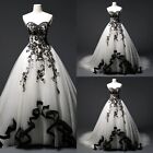 Black Lace Wedding Dresses Gothic Strapless Vintage Sleeveless Bridal Gowns
