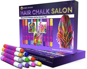Desire Deluxe Hair Chalk Gift for Girls Makeup Kit of 10 Temporary Colour...