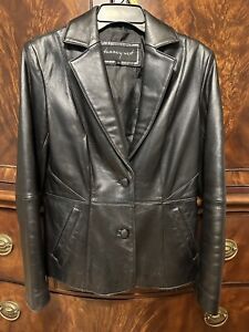 Tannery West Leather Jacket Small Women Soft Black Leather Blazer