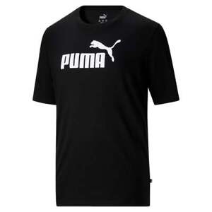 Puma Essentials Logo Crew Neck Short Sleeve T-Shirt Big Tall Mens Black Casual T