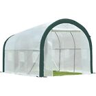 Aoodor 12 x 7 x 7ft. Outdoor Portable Walk-in Tunnel Greenhouse Kit - White