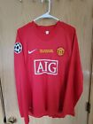 Ronaldo #7 Manchester United 2008 UCL Long Sleeve Home Red Retro Jersey Size M