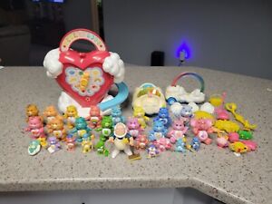 1983 Care Bear Lot! Care-A-Lot Play Set, Cloud, and Rainbow Car. 43 Total pieces
