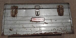 Vintage Old SEARS Craftsman 6500 Crown Logo Steel Tool Box with Tray 18