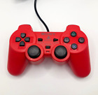PS2 Controller for Sony PlayStation 2 DualShock Red Wired Remote - Used/Tested