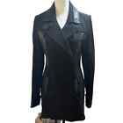 LA Made Lambskin Trimmed black Trench Coat Size Large