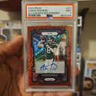 Aaron Rodgers red shimmer auto psa 9