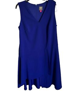 Vince Camino Dress Size 14W Royal Blue Sleeveless Women Dress