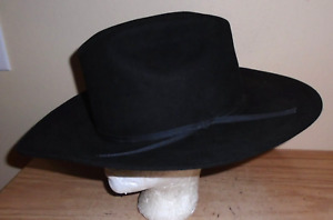 American Hat Company  7 1/4  Black Cowboy Western Felt Hat