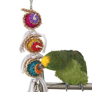 Parrot Toys Rattan Hanging Toys Bird Foraging Chewing Toy Cage Swing Toys Pet