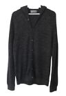 Vince Jaspe Cardigan Mens M Gray Cotton Cashmere Button Front Hoodie Sweater