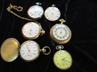 LOT OF 6 Vintage/Antique Pocket Watches Parts or Repair