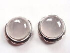 Rose Quartz Round with Grooved Accents 925 Sterling Silver Stud Earrings