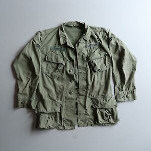 Vtg slant pocket Air Force Tropical Jungle Jacket Shirt 1960s Vietnam War Era