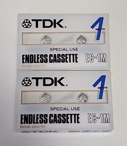 (Lot of 2) TDK Endless Cassette EC-1M 1 Minute Blank Tapes -Brand New / Sealed