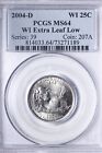 BU 2004-D Wisconsin State Quarter Extra Leaf LOW PCGS MS64 Superb Luster ICNM