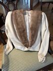 Vintage Hadley Cashmere Mink Fur Collar Womans Cardigan Sweater