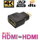 10 x Mini HDMI Male to Standard HDMI Female Adapter Gold Plated HDTV 4K 1080p 3D