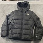 The North Face Puffer Jacket Youth Boys Small Black 550 Down Fill Fleece Lined