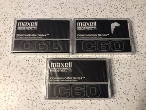 New ListingMaxell Professional Industrial C60 Instant Start Cassettes Lot of 3  New Sealed