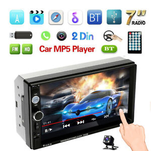 7 Inch Double 2 Din Car Stereo Radio Bluetooth USB FM AUX IN Mirror Link +Camera (For: 2006 Mazda 6)
