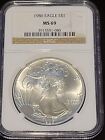 1986 Silver Eagle NGC certified MS69