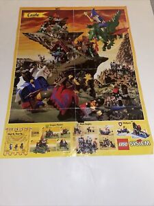 Vintage 1993 Lego System Castle Poster 16 x 21 Dragon Masters Wolfpack Kinghts