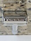 Vintage Safety Razor Van Der Hagen Germany Stainless Steel Silver