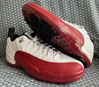Nike Air Jordan 12 Low Cherry Golf Shoes Cleats White Red DH4120-161 Men's Sz 13