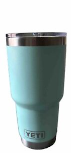 YETI Seafoam Aqua Rambler 30 oz Tumbler Cup W/ Lid & Straw