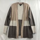 Charter Club Sweater Large  100% Cashmere Duster Open Cardigan Color Block