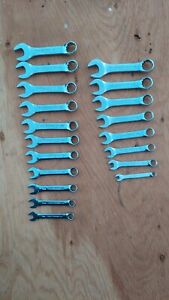 CRAFTSMAN 19pc POLISHED Chrome SAE & METRIC STUBBY 12pt Combination Wrench set