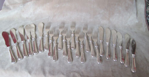 Set of 12 (24 pieces) Christofle Silverplate Knives and Forks
