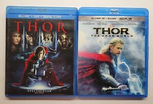 Thor Blu-Ray & DVD & Thor: The Dark World Blu-ray & 3D Blu-Ray Lot NO DIGITAL
