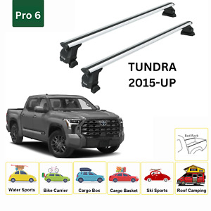 For Toyota Tundra 2016-Up Bed Rack Cross Bar Roof Rack Metal Bracket Alu Silver