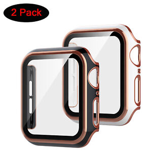 2 Pack Apple Watch Series 6/5/4/SE/3/2 Screen Protector Case 44/40/42/38mm Cover