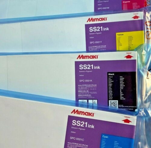 OEM Mimaki ss21, 440ml Printer Inks C,M,Y,K, All dates are current on cartridges
