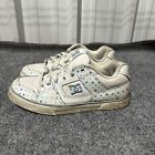 DC Sneakers Women's 7.5 White Blue Leather Skater Lace Up Y2K Flaws*