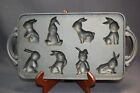 Cast Iron Candy 8 Figural Bunny Easter Mold Pan