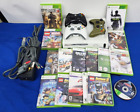 MICROSOFT XBOX 360 VIDEO GAME CONSOLE + 24 GAMES + 3 CONTROLLERS CABLES XBOX 360