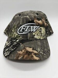 FLW Fishing Cap Hat Camo Gray Grey Embroidered Logo Adjustable Strap NWOT