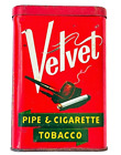New ListingVintage Velvet Pipe and Cigarette Tobacco Metal Tin w Hinged Lid Empty Excellent