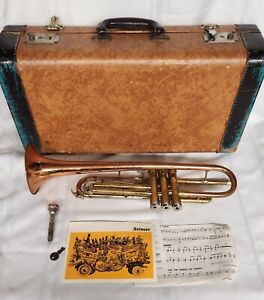 vintage rare conn director brass copper trumpet in case