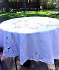 New ListingVintage Battenburg Lace Tablecloth White Round w Center & Scalloped Hem  68