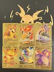 Pokemon Vmax Gold Foil Fan Art Cards Set of 6 Pieces (Lapras Charizard etc.)