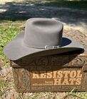 Resistol 20x Tarrant Charcoal Gray Beaver Felt Western Cowboy Hat 7 1/8 With Box