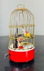 vintage Retro wind-up celluloid bird cage tin toy -  Japan - TESTED WORKING !