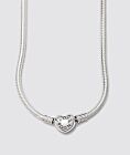 NEW Authentic PANDORA 925 Moments Heart Clasp Snake Chain Necklace 393091C00