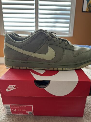 Size 14 Nike Dunk Premium Low Oil Green - Pre Owned With Box